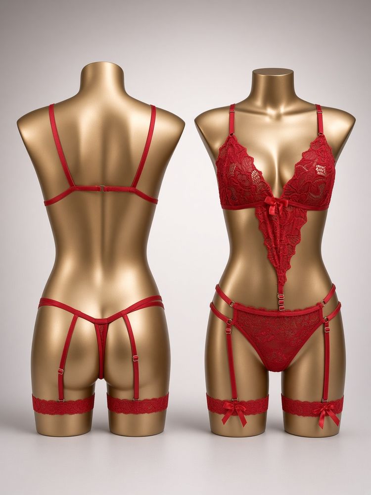 Conjunto rojo con liguero, LA-02